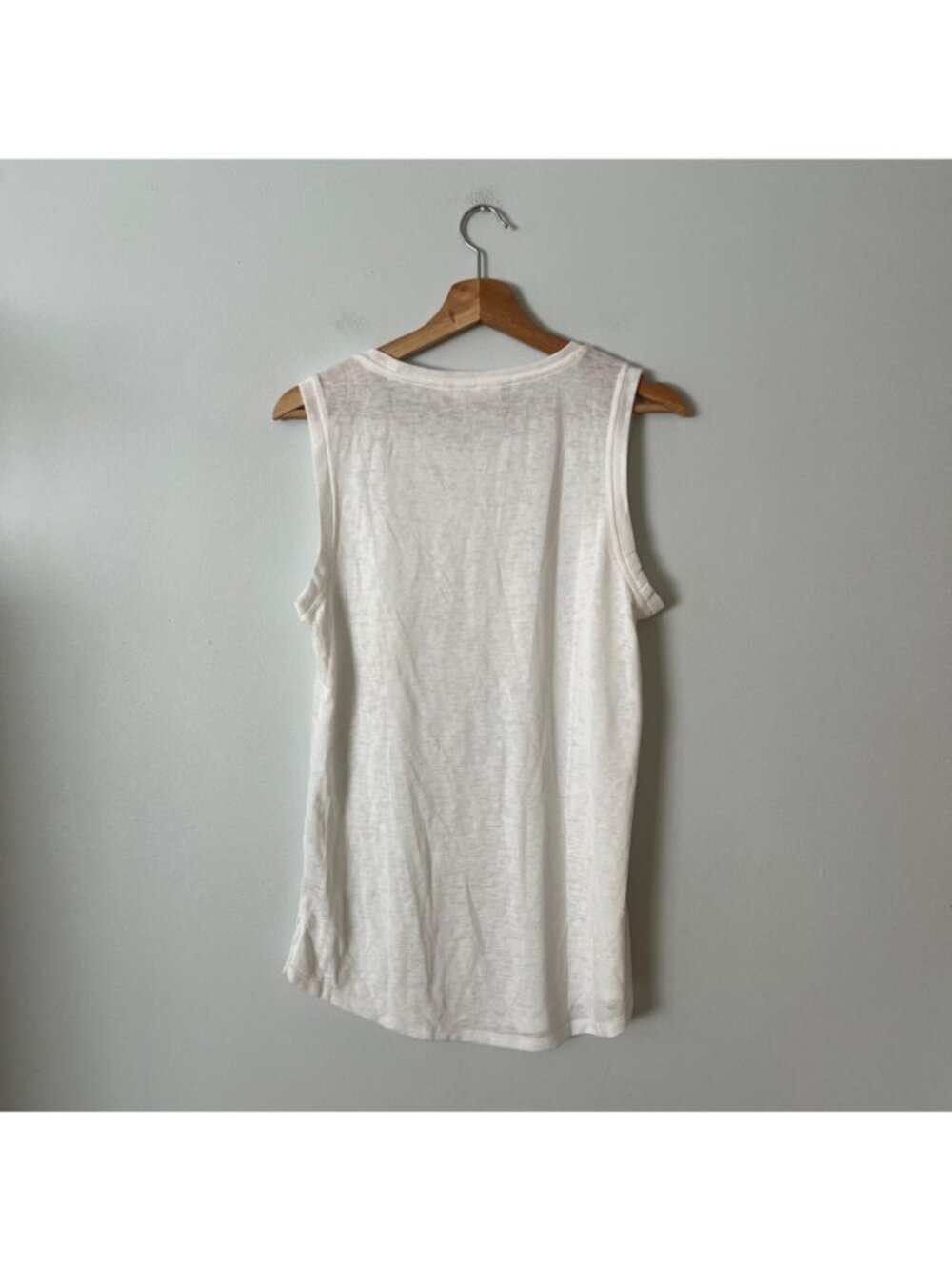 Athleta Getaway White Linen Blend Tank Top Women's Size Medium Tall - Picture 6 of 8